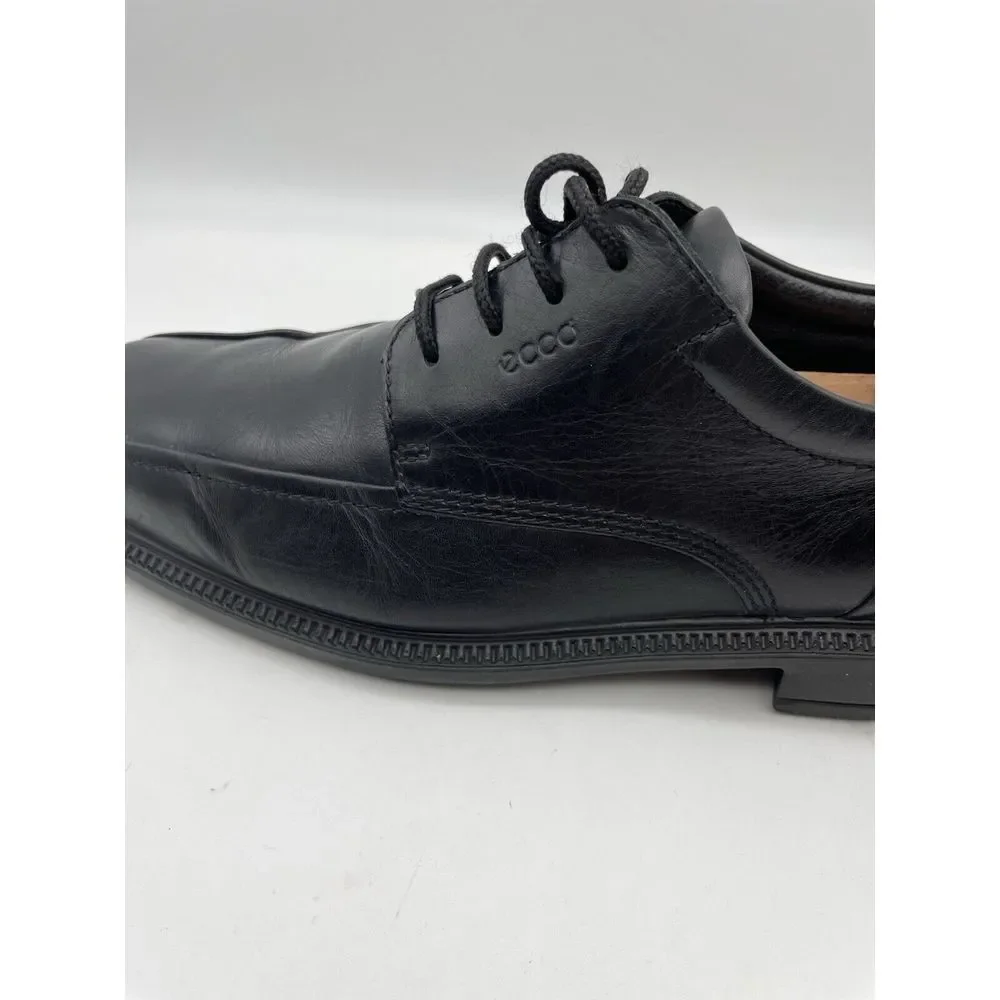 ECCO Shoes Men US 10 EU 44Black‎ Leather Dress Bicycle Toe Oxford Comfort